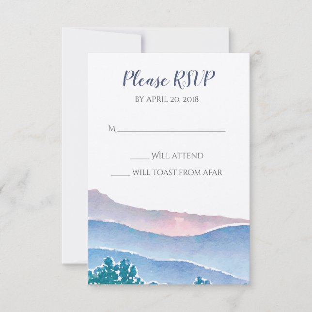 Suite de Invitación a Boda de Montaña - Tarjeta RS (Anverso)