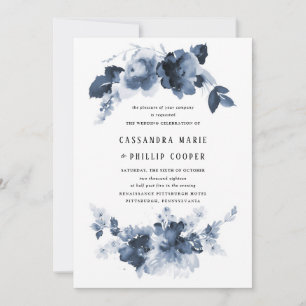 Suite de invitación a la boda de color azul