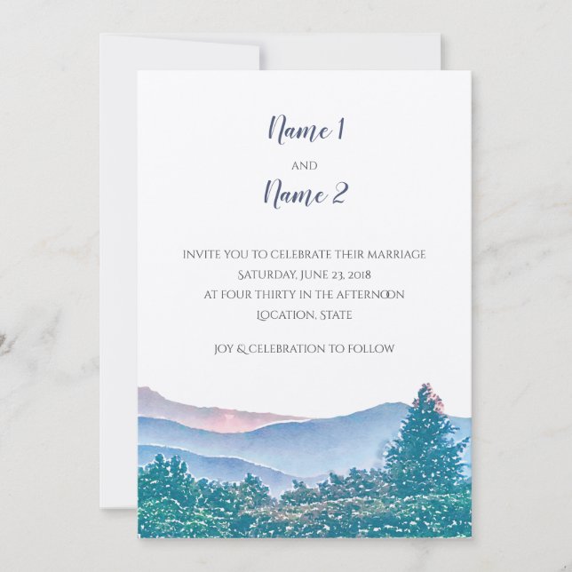 Suite de invitación a la boda de montaña (Anverso)