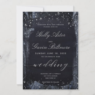 Suite de invitación a la boda nocturna estrellada