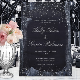 Suite de invitación a la boda nocturna estrellada