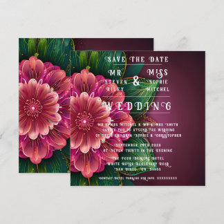 Suite de Invitación de Boda con Floral Elegante