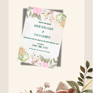 Suite de Invitación de Boda Cottagecore, Grabado R
