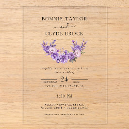 Suite de Invitación de Boda de Acrílico Floral Mod