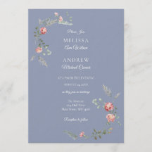 Suite de Invitación de Boda de Claveles y Azul
