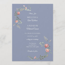 Suite de Invitación de Boda de Claveles y Azul