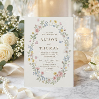 Suite de Invitación de Boda Floral Acuarela