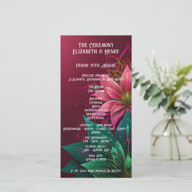 Suite de Invitación de Boda Floral de Lujo (Anverso de pie)