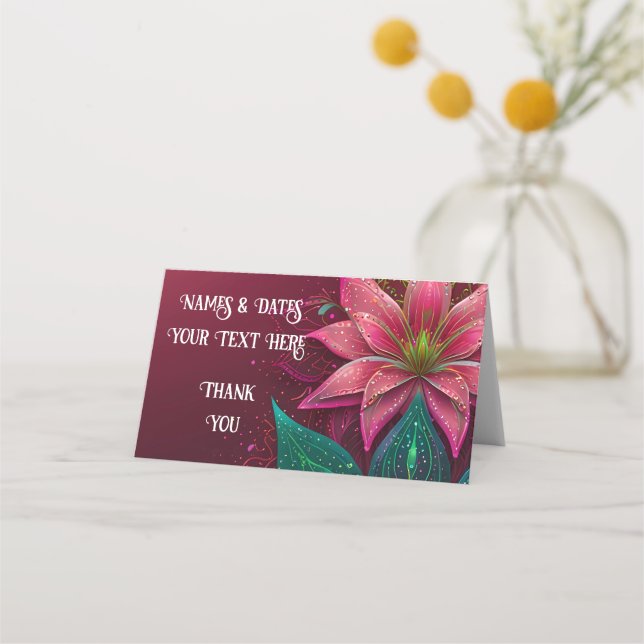 Suite de Invitación de Boda Floral de Lujo (Anverso)