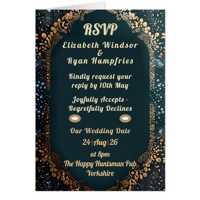 Suite de Invitación de Boda Floral de Lujo (Frente)