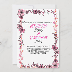 Suite de Invitación de Boda Floral Elegante imprim