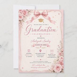 Suite de Invitación de Graduación Pink Coquette