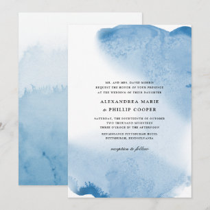 Suite de invitación de matrimonio de color agua de