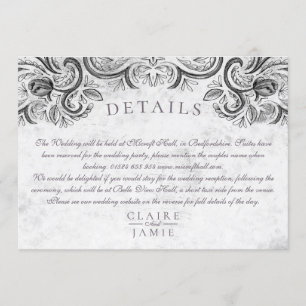 Suite de invitación rústica en blanco y negro,