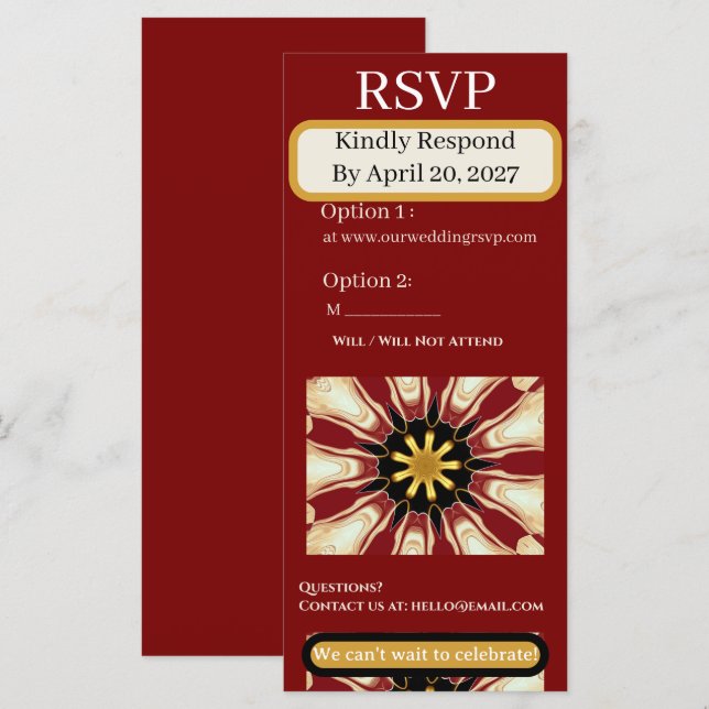 Suite tradicional de respuesta RSVP | Estallido de (Anverso / Reverso)