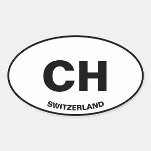 Suiza (CH) Euro Pegatina Oval Bumper