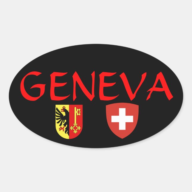 Suiza, Ginebra* pegatina oval (Anverso)