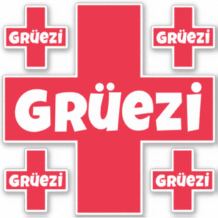 Suizo Hello Gruezi Cinco Pegatinas independientes