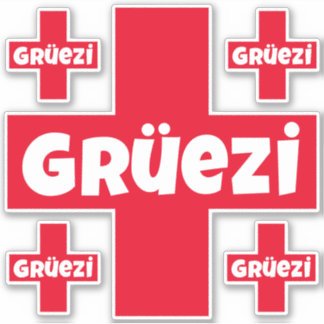 Suizo Hello Gruezi Cinco Pegatinas independientes