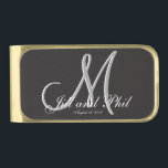 Sujeta Billetes Dorado Boda básico negro fabuloso Monograma gran valor<br><div class="desc">Monograma básico negro 3d. Echa un vistazo a este diseño 3d Monograma Básico Negro.Estilo negro gótico para tu fiesta de bodas. Los monogramas,  textos y nombres de novias y novios son fáciles de cambiar para adaptarse a sus necesidades. Todas las ilustraciones e imágenes ©nuptial.</div>