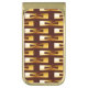 Sujeta Billetes Dorado Geométrico metálico Art Deco - Oro y chocolate (Frente vertical)