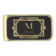 Sujeta Billetes Dorado Monograma y nombre Negro y Oro Geométrico Art Deco (Anverso)