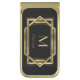 Sujeta Billetes Dorado Monograma y nombre Negro y Oro Geométrico Art Deco (Frente vertical)