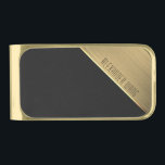 Sujeta Billetes Dorado Oro metálico y negro personalizado<br><div class="desc">Clásicas ideas de regalo de cadera para ÉL.</div>