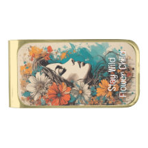 Retrato de mujer retro Hippie Flower Power