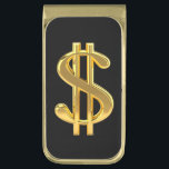 Sujeta Billetes Dorado Rótulo del dólar dorado<br><div class="desc">Diseño del Rótulo del dólar dorado por ab Martin Digital</div>