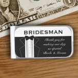 Sujeta Billetes Plateado Boda Gracias Bridesman Regalo De Tuxedo Dinero Cli<br><div class="desc">Un regalo de agradecimiento para tu Bridesman o Groomsman en forma de clip de dinero. Se puede usar para cualquier miembro de su fiesta de bodas - sólo hay que añadir su nombre y un mensaje corto</div>