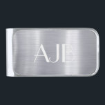 Sujeta Billetes Plateado Clip personalizado plata metalizada del dinero<br><div class="desc">Agradezca a su padrino de boda/sírvalo mejor para su papel importante en su día de boda dándole un regalo personalizado que él pueda utilizar regularmente. Nuestro clip personalizado del dinero es liso, moderno, y luce increíble para cualquier ocasión--el boda, el padre-día, su cumpleaños… etc. lo personalizan con el nombre/las iniciales/los...</div>