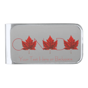 Sujeta Billetes Plateado Clips para hojas de arce de Canadá Personalizado