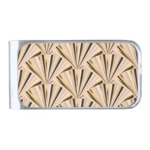 Sujeta Billetes Plateado Escalas Art Deco: Glamour dorado geométrico