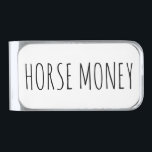 Sujeta Billetes Plateado Gracioso dinero de caballo en tipografía ecuestre<br><div class="desc">La tipografía ecuestre divertida Horse Money Silver Acabar con el dinero Clip porque enfrentémoslo - ¡a los caballos les gusta comer nuestro dinero! ;)</div>