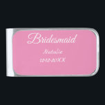 Sujeta Billetes Plateado Mínimo simple dama de honor rosa agregar nombre añ<br><div class="desc">Diseño</div>