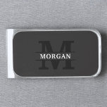 Sujeta Billetes Plateado Monograma y nombre elegantes personalizados<br><div class="desc">Añada un toque de elegancia a sus productos esenciales diarios con este monograma personalizado y el nombre del producto. Con un diseño refinado y detalles de personalizable, combina sofisticación y funcionalidad. Ya sea para uso personal o como un regalo reflexivo, este artículo muestra un elegante monograma y su nombre elegido,...</div>