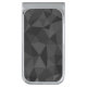 Sujeta Billetes Plateado Patrón de malla geométrica gris oscuro y negro (Frente vertical)