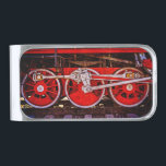 Sujeta Billetes Plateado Ruedas vintage de tren de vapor<br><div class="desc">Ruedas,  varas y conductores de trenque de vapor de época. Fotografía texturizada para conmemorar la era del vapor y el hierro. Arte ferroviario.</div>