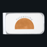 Sujeta Billetes Plateado Sol abstracto moderno de moda<br><div class="desc">el diseño presenta una forma de sol brillante abstracta moderna con la palabra Noteworthy en un guión moderno de bloques de tipografía. Personalizar fácilmente su nombre de elección. Un regalo ideal para todas las ocasiones.</div>
