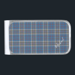 Sujeta Billetes Plateado Tartan Clan Thompson Plaid Blue Gray Check Persona<br><div class="desc">Cañones de dinero del patrón de lona de felpa Thompson. Regalo perfecto para cualquier ocasión especial incluyendo cumpleaños,  aniversarios,  vacaciones Añadir un nombre haciendo clic en el botón "Personalizar" arriba</div>