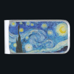 Sujeta Billetes Plateado Vincent Van Gogh es la noche estrellada<br><div class="desc">Sumérjase en la fascinante belleza de The Starry Night de Vincent Van Gogh con esta reproducción de arte de alta calidad. Poseer una historia de arte y dejar que la brillantez de la obra maestra de Van Gogh ilumine tu entorno.</div>