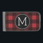 Sujeta Billetes Plomizo Monograma del patrón de patrón de búfalo rojo y ne<br><div class="desc">Un diseño robusto y masculino con un área para monogramas. Un patrón clásico y tradicional que ha existido durante años. Si necesita ajustar la ilustración o cambiar el tipo de letra, puede hacer clic en el área personalizar. Esto le llevará a la herramienta de diseño donde puede hacer muchos cambios....</div>