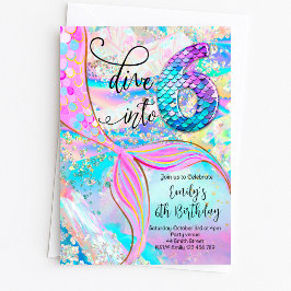 Sumérgete en la Invitación de Cumpleaños de Sirena