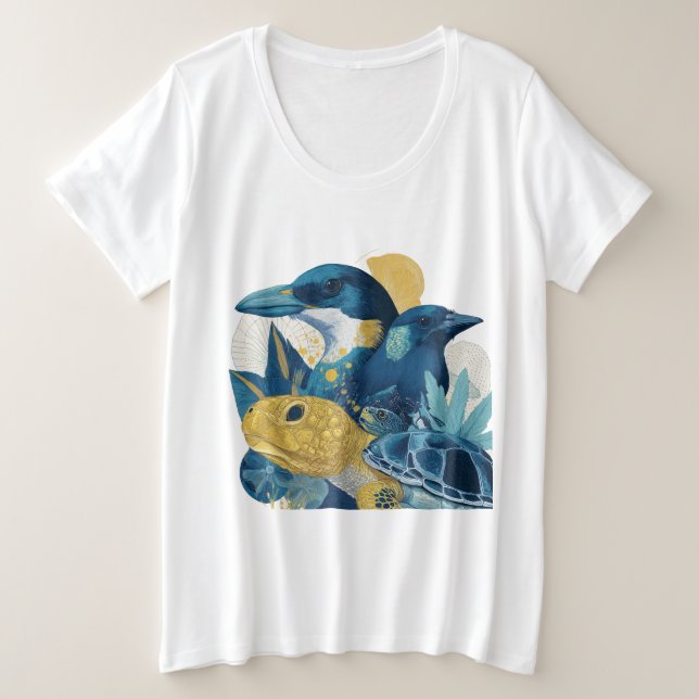 Summer Animals Beach T-Shirt Gift (Anverso del diseño)