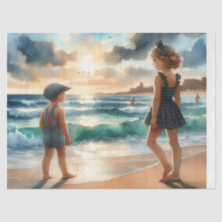 Summer Beach Kids 1 Papel de tejidos