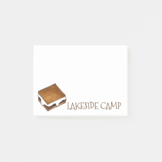 Summer Camp Personalizado Smore S'mores Notas Post (Anverso)