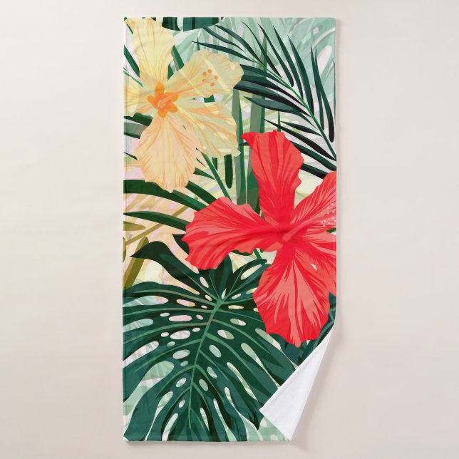 Summer colorful hawaiian seamless pattern with tro (Toalla de baño)