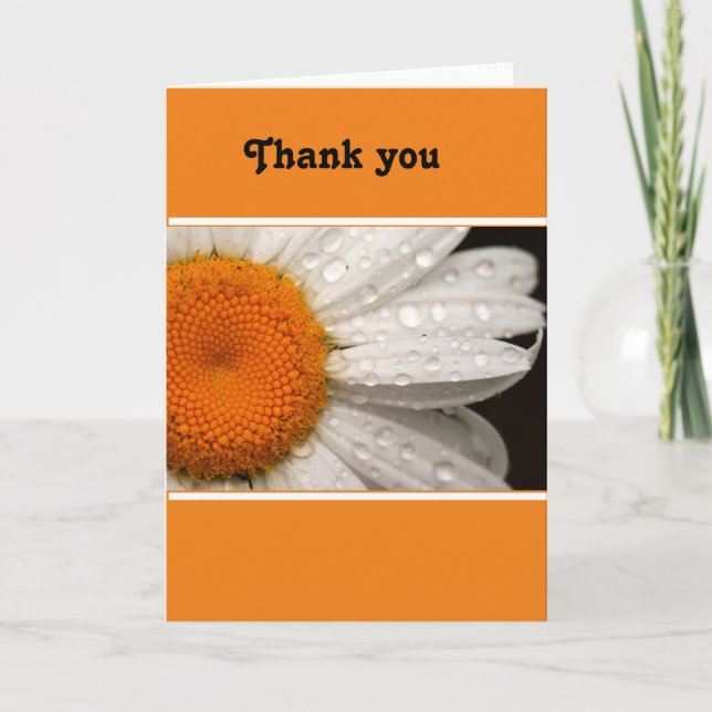 Summer Daisy Gracias Tarjeta De Saludo En Blanco (Anverso)