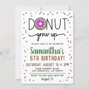 Summer Donut Crecer Invitación de Cumpleaños